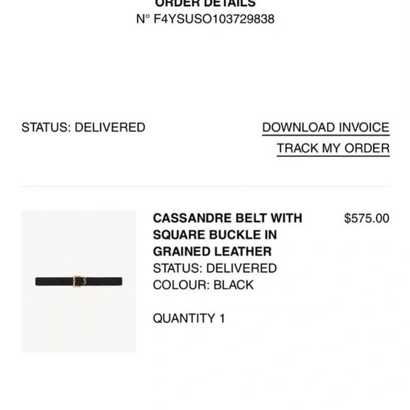 YSL CASSANDRE BELT SQUARE BUCKLE IN BLACK LEATHER main image 2